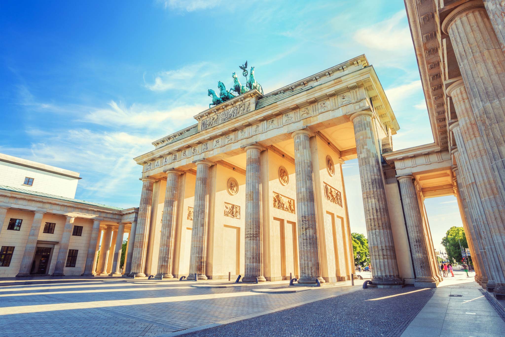 Brandenburg Gate in Berlin on a bright sunny day